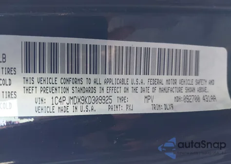 2019 Jeep Cherokee Limited 4X4 from USA, damaged, VIN 1C4PJMDX9KD309925